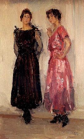 Isaac Israels Two models, Epi and Gertie, in the Amsterdam Fashion House Hirsch France oil painting art